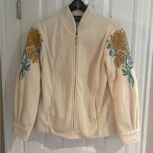 Vintage Bob Mackie Embroidered Fleece Jacket Size S